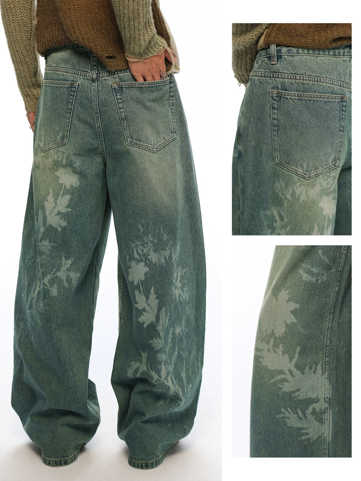 Maple Leaf Print Denim