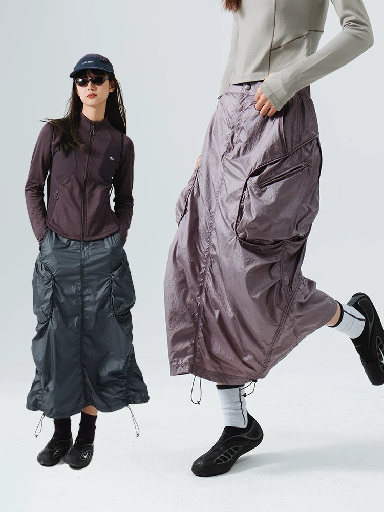 Nylon Cargo Skirt