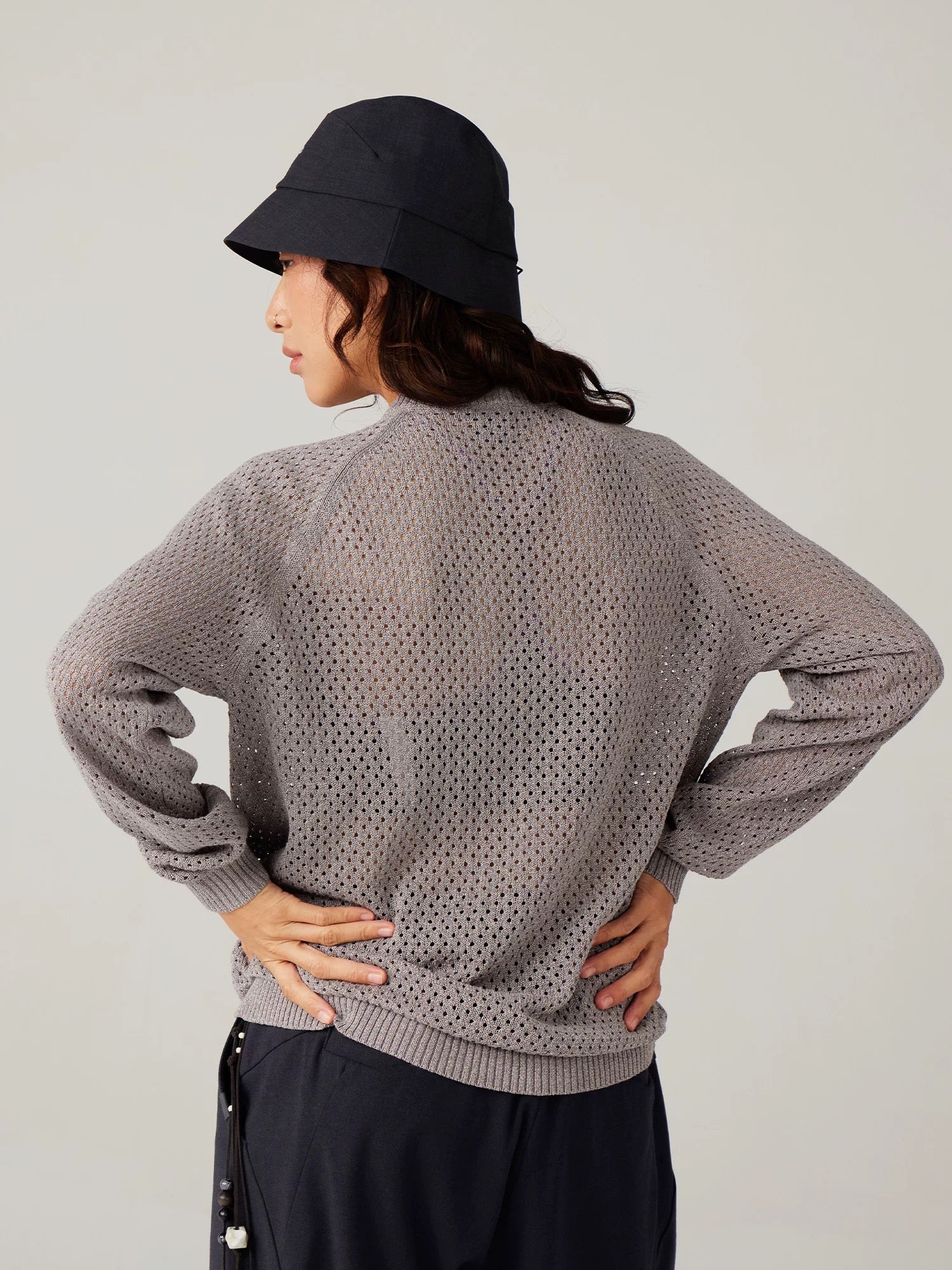 Textured Open-Knit Sweater