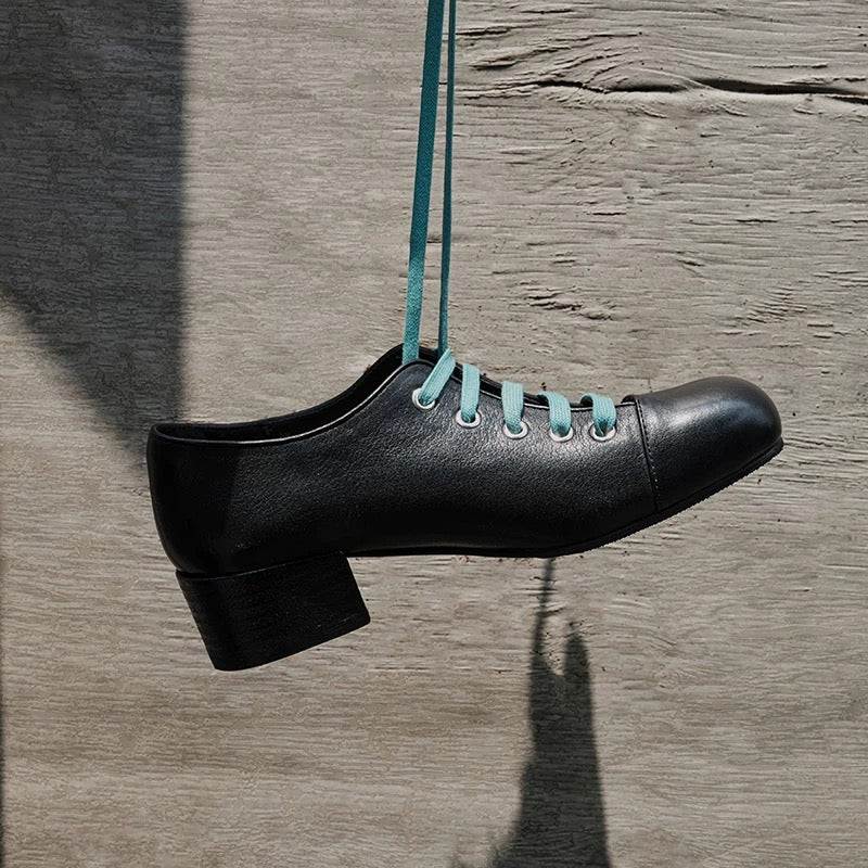 Mid Heel Leather Shoes