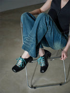 Mid Heel Leather Shoes