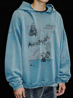 Distressed Graffiti Hoodie