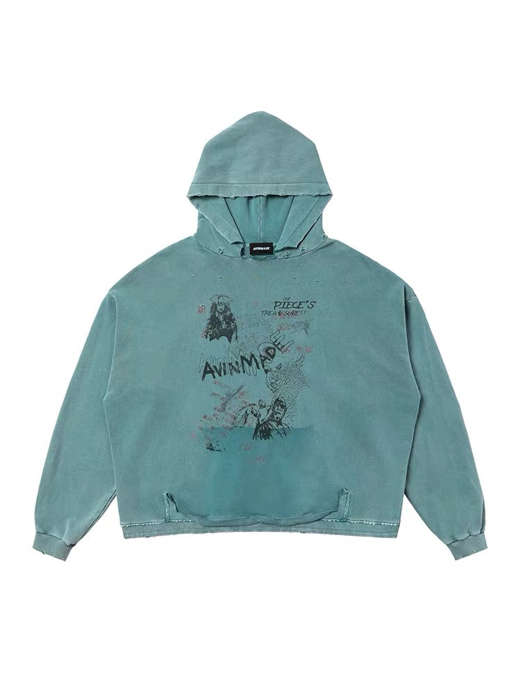 Distressed Graffiti Hoodie