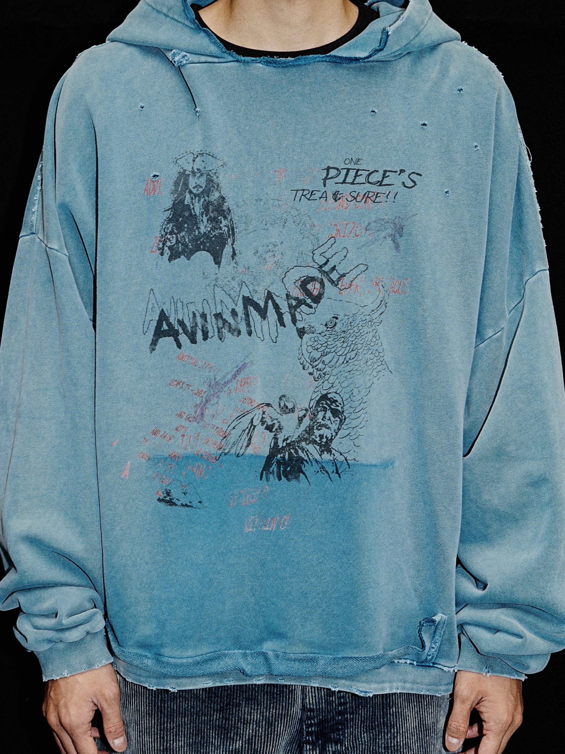 Distressed Graffiti Hoodie