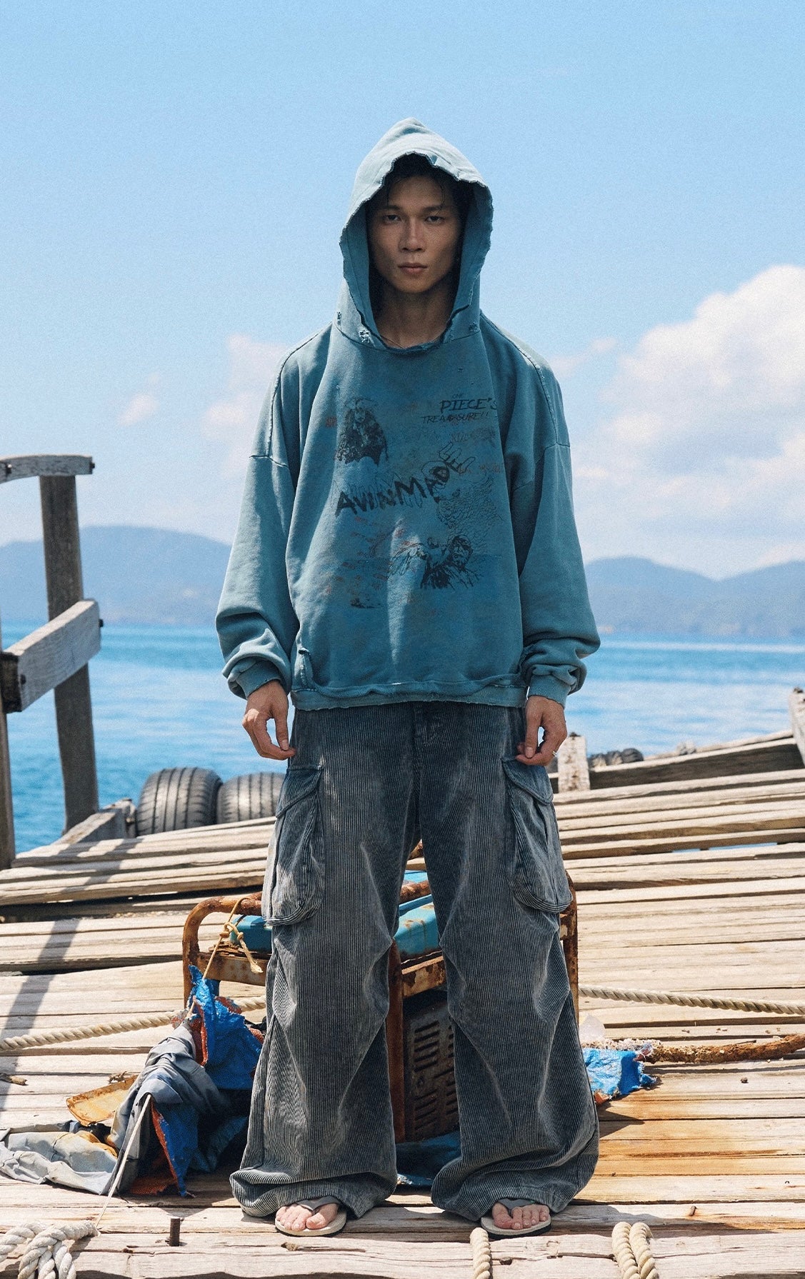 Distressed Graffiti Hoodie