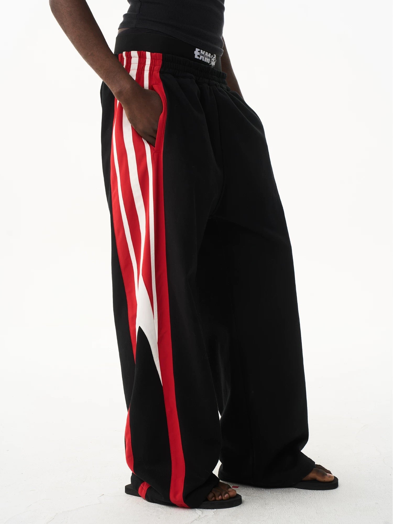 Layered Waist Graphic Pants